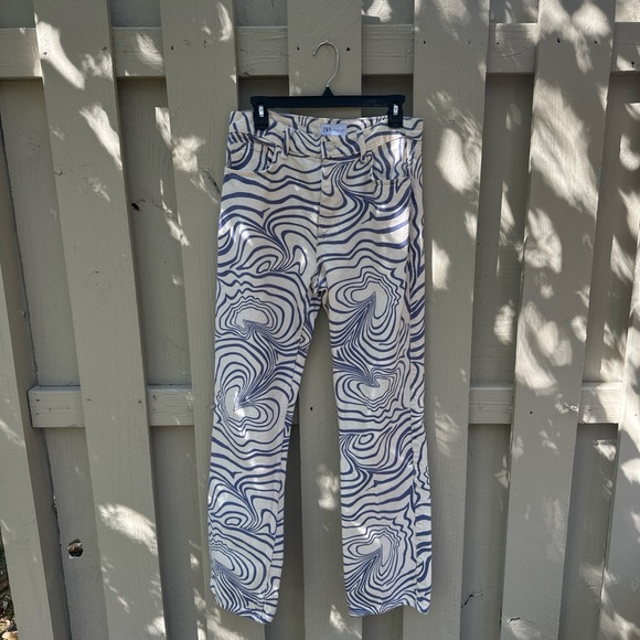 Zara purple and white funk print pants - Picture 1 of 7